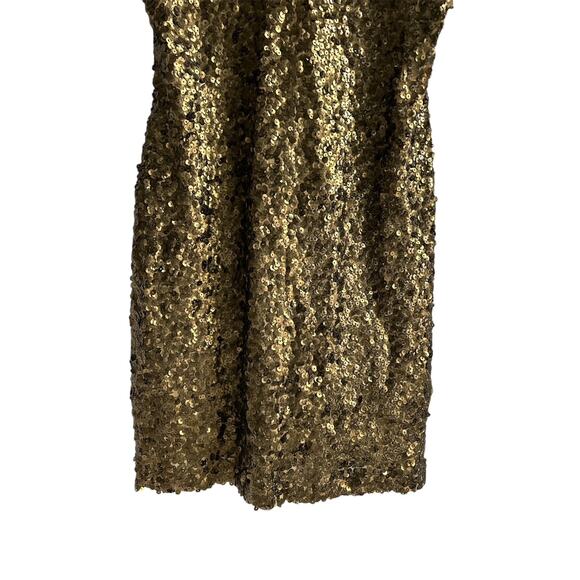 ALBERTO MAKALI Y2K Bronze Sequins Beads Evening Cocktail Dress Size 10 - Picture 4 of 7